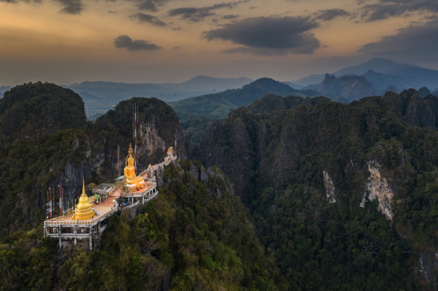 Aerial view of Tiger Cave Temple in Krabi Aerial view of Tiger Cave Temple in Krabi