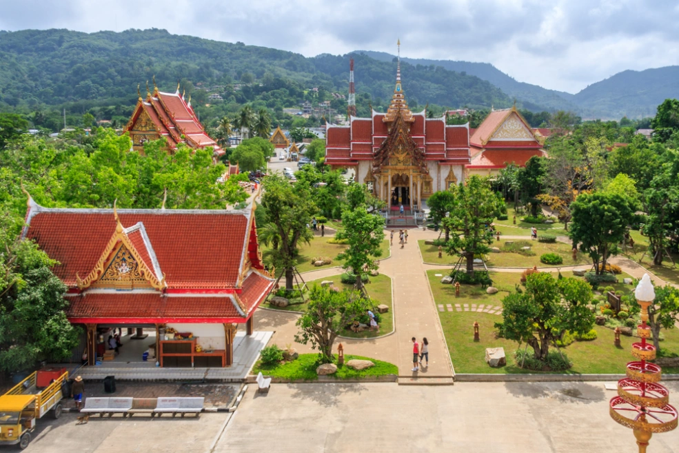 Overview of Wat Chalong in Phuket Overview of Wat Chalong in Phuket