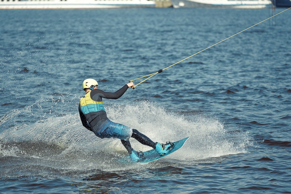 A young man wakeboarding in Phuket