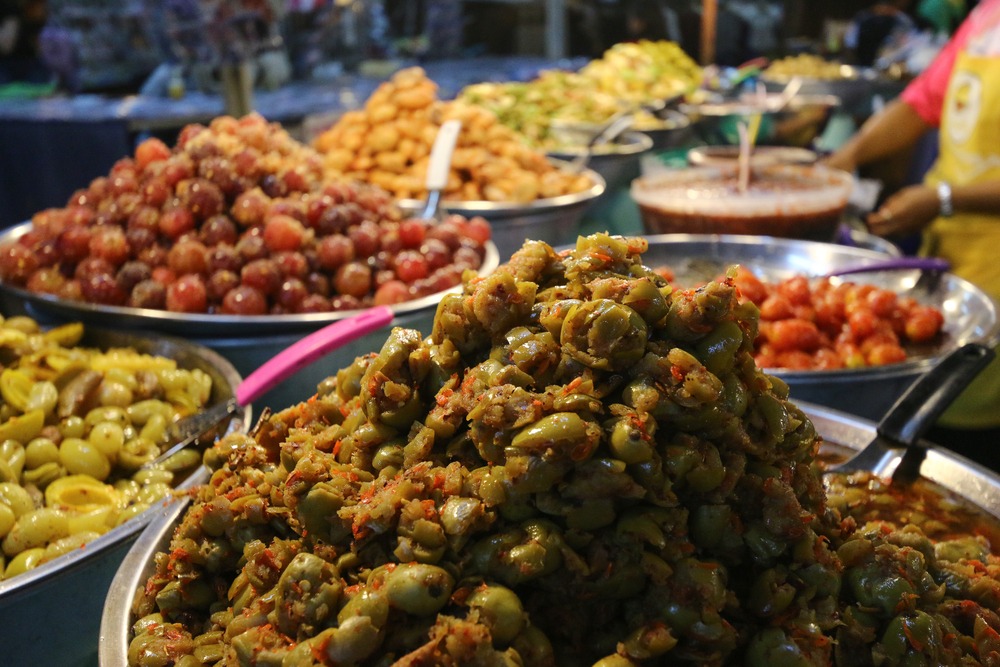 Spiced fruit stall at Naka, one of Phuket's most famous night markets