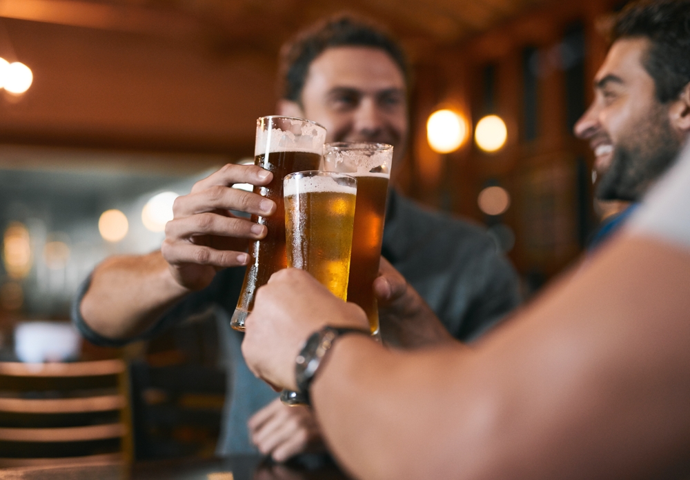 Friends enjoying drinking craft beer in Phuket