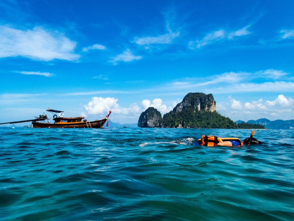 A child snorkeling near Koh Poda, Krabi